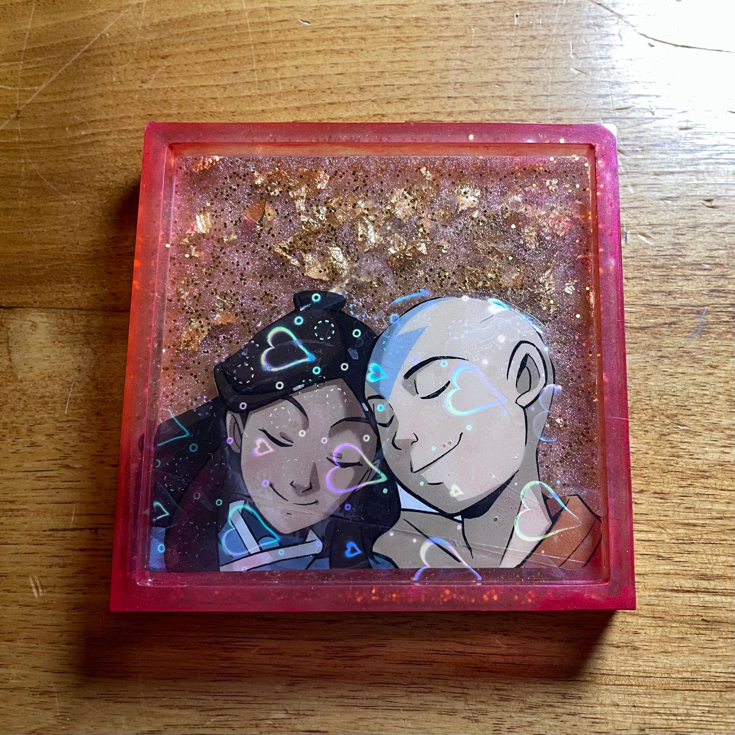 Elemental Love Comic Book Resin Coaster