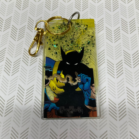 Yellow Comic Book Resin Keychain