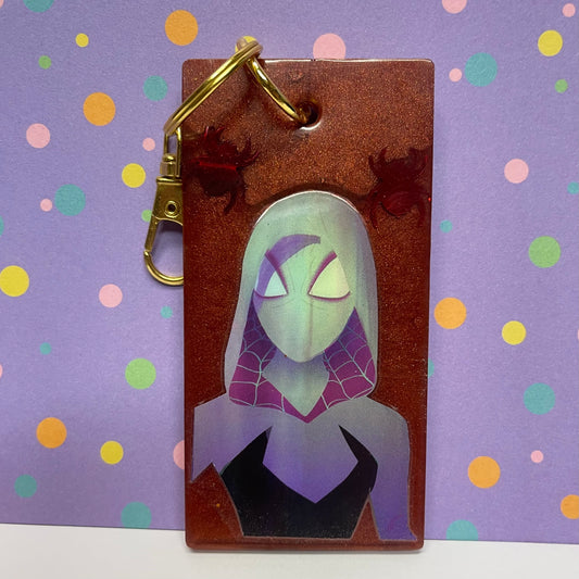 Spider Universe Comic Book Resin Large Keychain