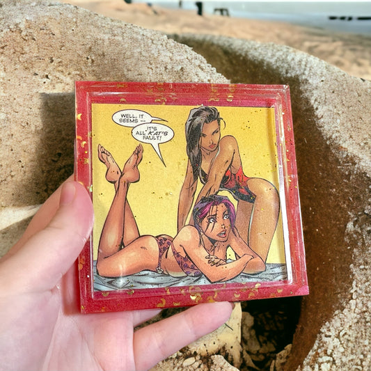 “The 13th Beach Generation” Comic Book Resin Coaster