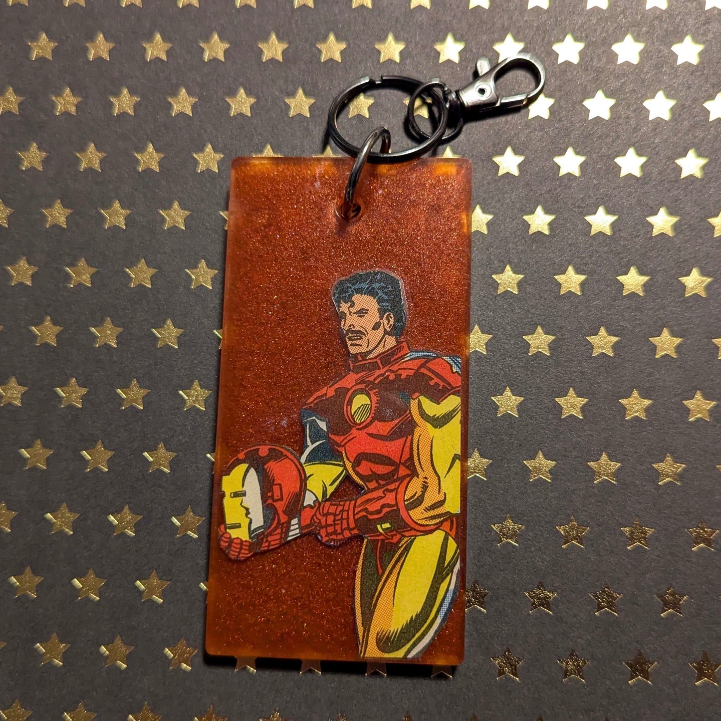 “Iron” Comic Book Resin Large Keychain