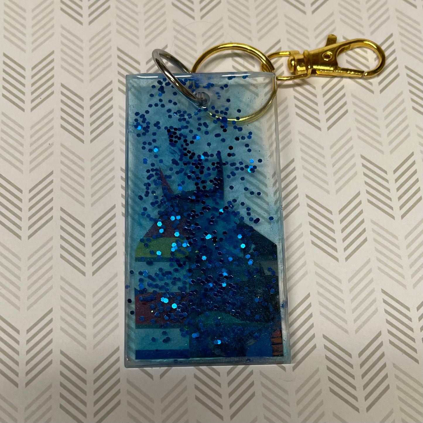 Bat-Themed Comic Book Resin Keychain