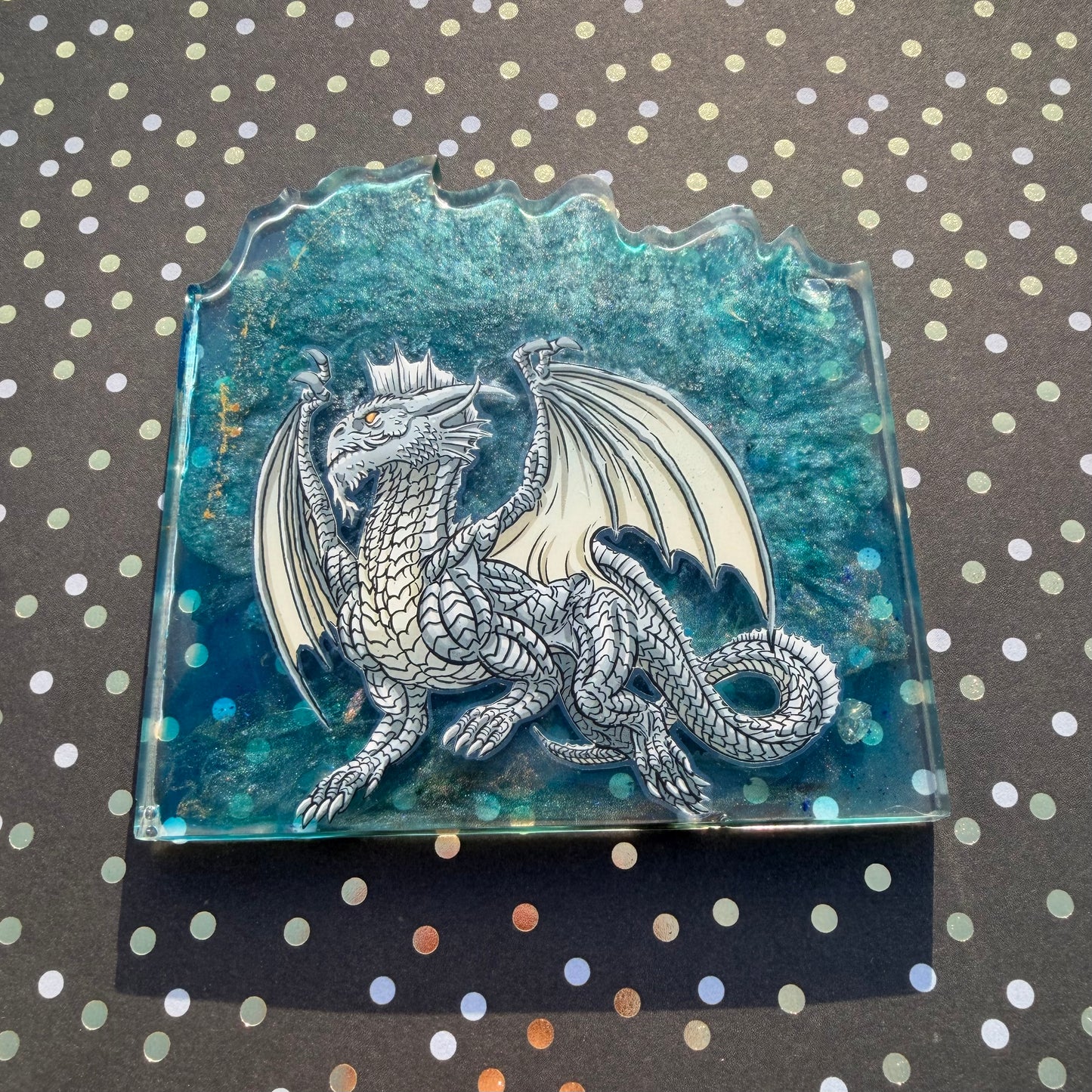 Dragon Comic Book Resin Coaster