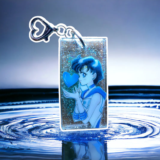 Mercury Aqua Manga Resin Keychain