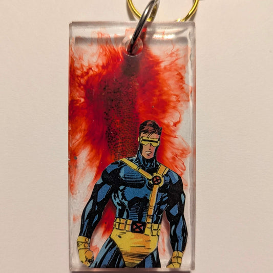 Red X Comic Book Resin Keychain