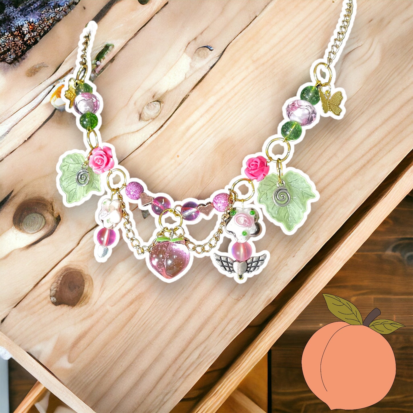 Spring Peach Blossom Necklace