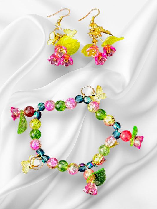 Butterflies On The Grapevine - Bracelet and Earring Set