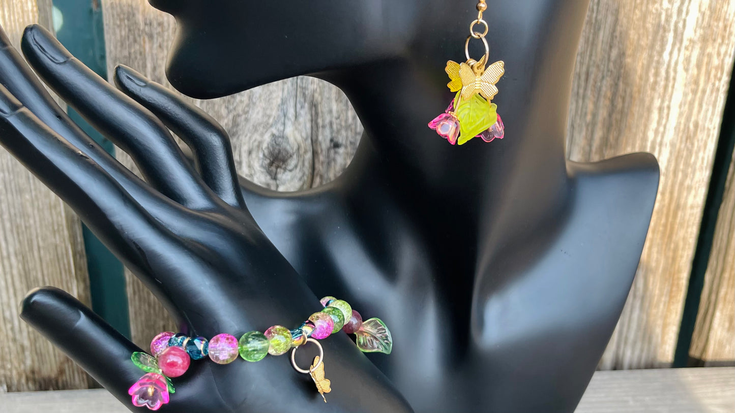 Butterflies On The Grapevine - Bracelet and Earring Set