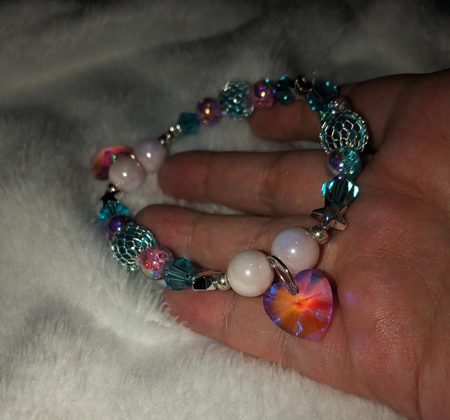 Sapphire Magic Shimmer Heart Bracelet