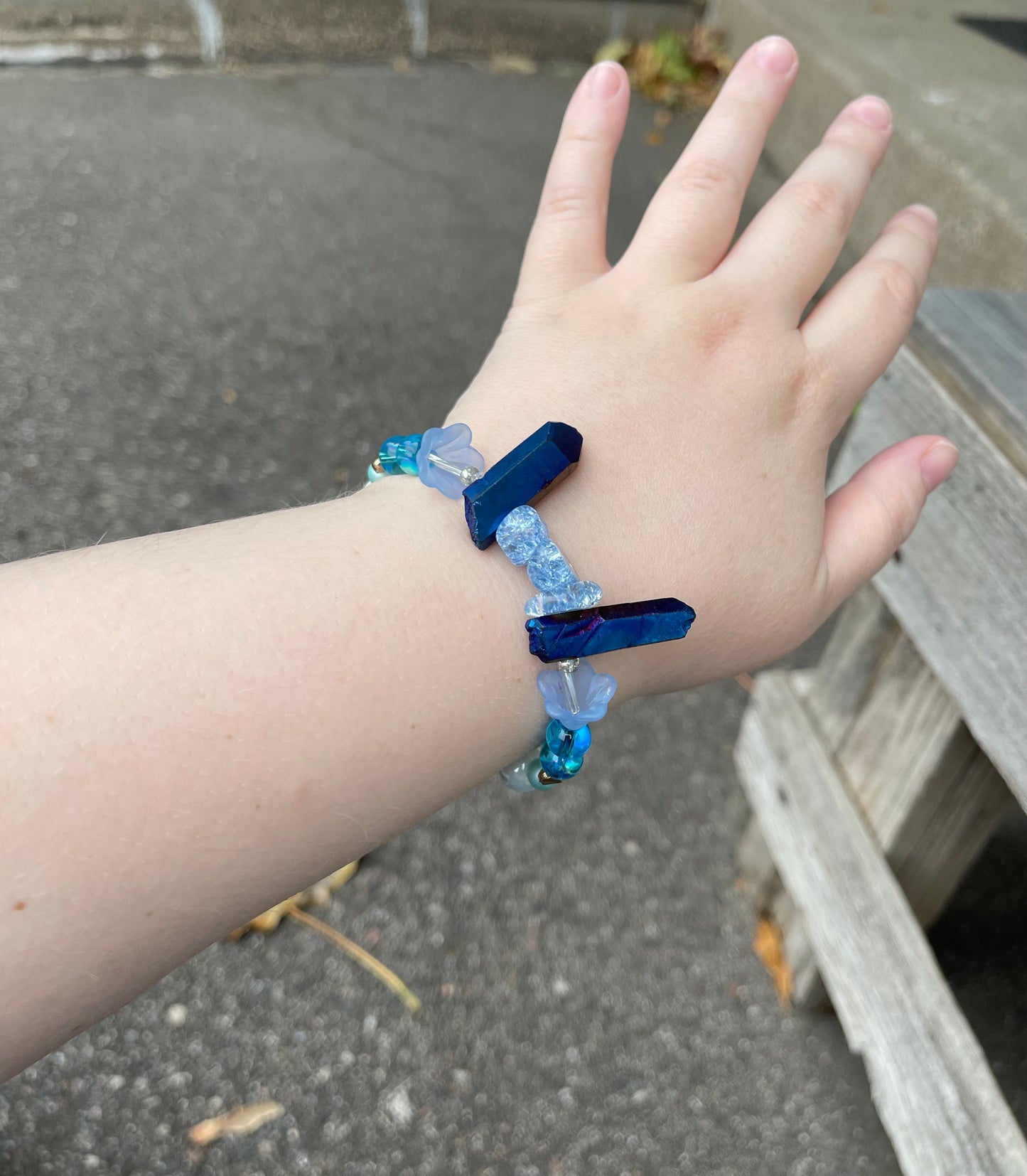 Azura - Barbie Fairytopia Inspired - Sophisticated Sapphire Blue Flowery Bracelet