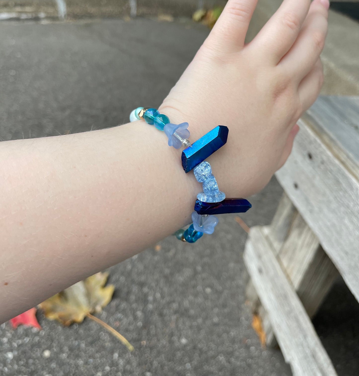 Azura - Barbie Fairytopia Inspired - Sophisticated Sapphire Blue Flowery Bracelet