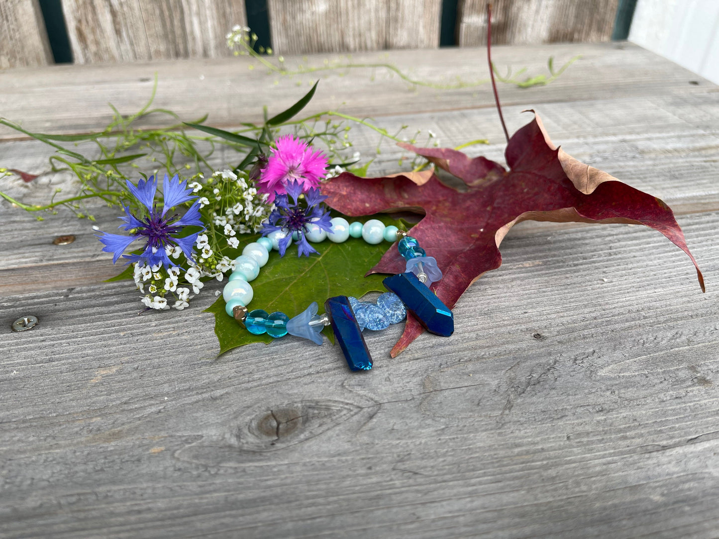 Azura - Barbie Fairytopia Inspired - Sophisticated Sapphire Blue Flowery Bracelet