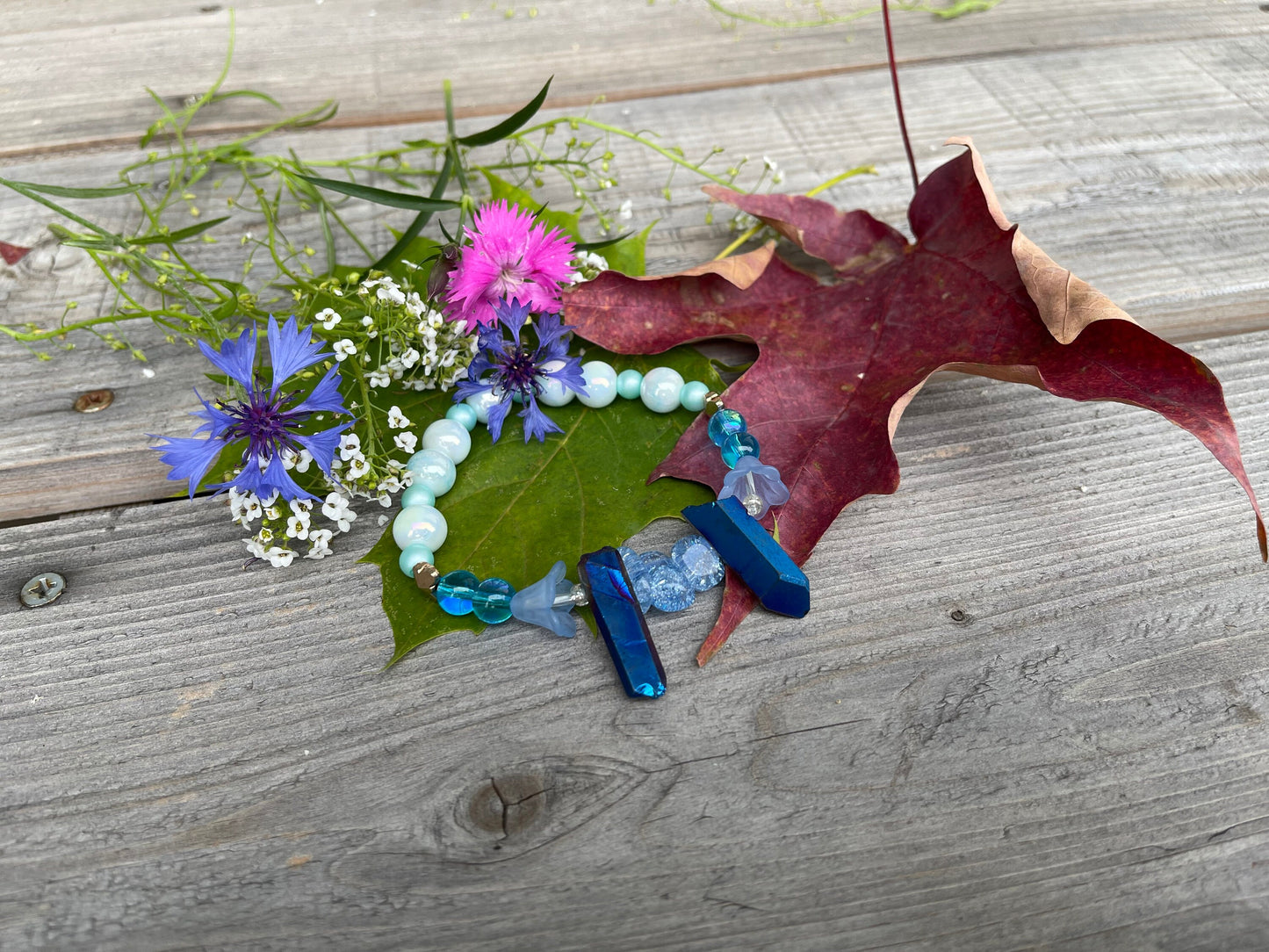 Azura - Barbie Fairytopia Inspired - Sophisticated Sapphire Blue Flowery Bracelet