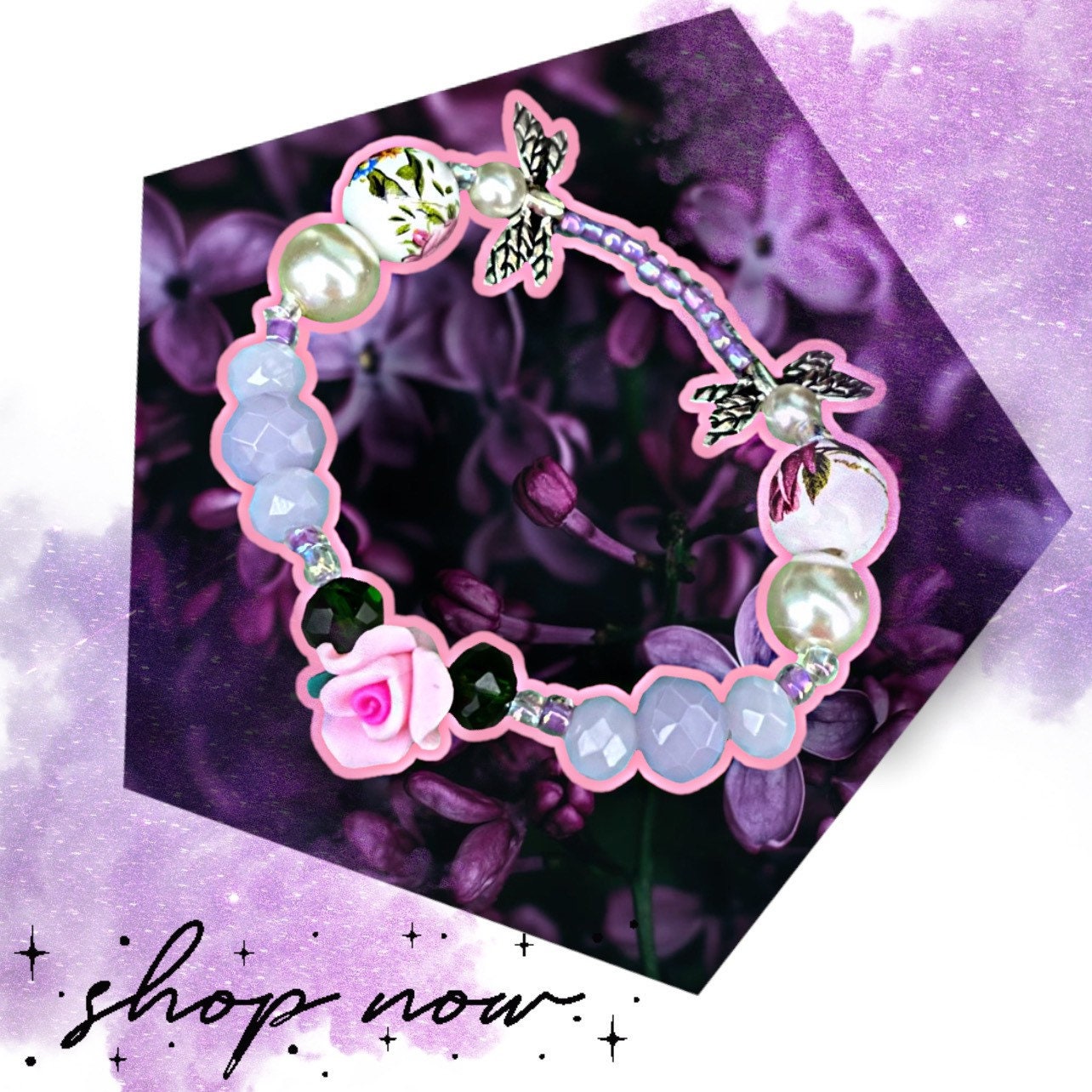 Lilacs in The Garden Bracelet