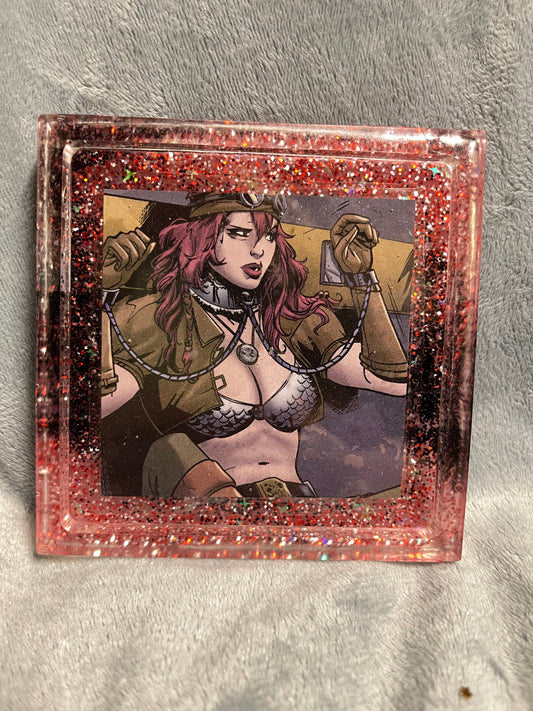“Tied up” Comic Book Resin Coaster