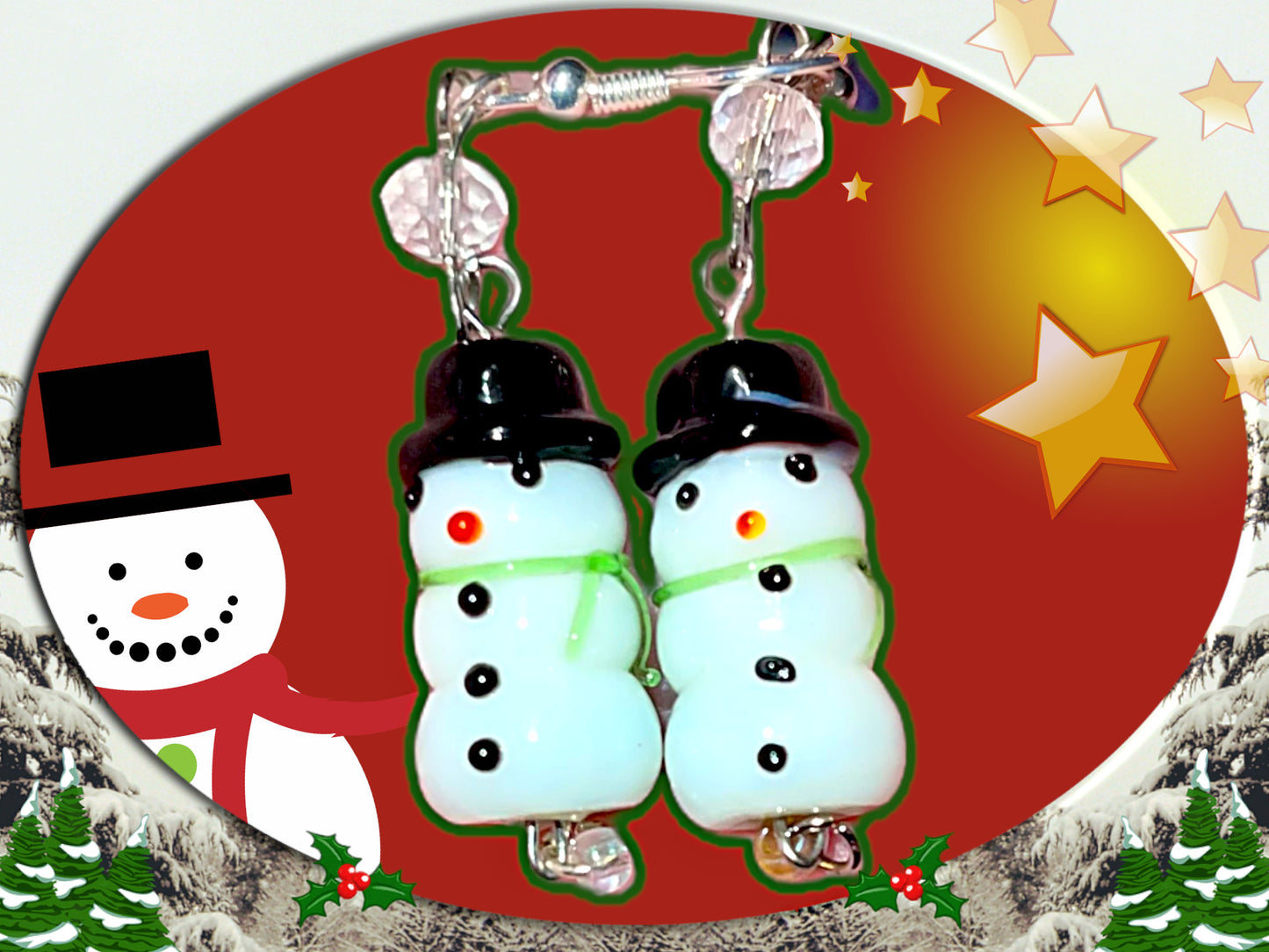 Winter Snowman Earrings