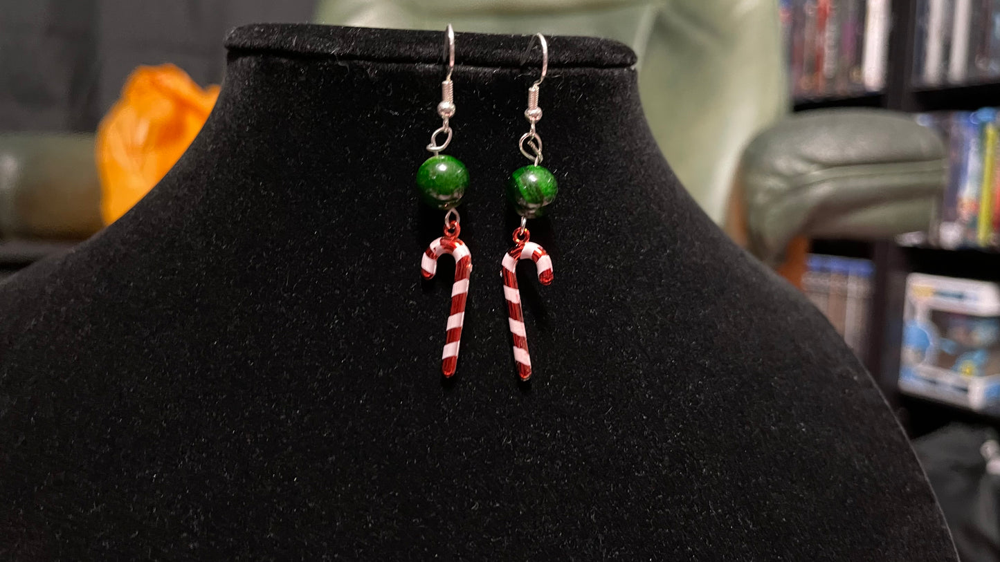 Candy Cane Christmas Earrings