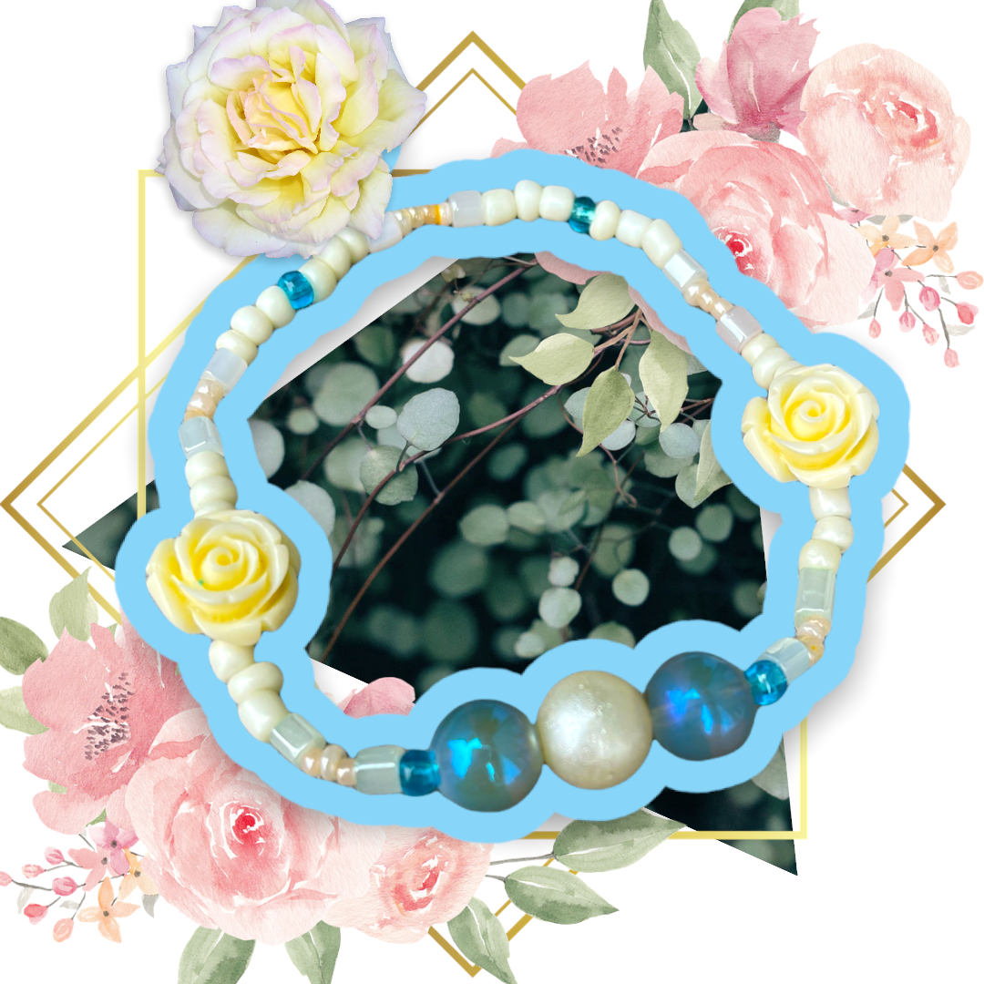 Priscilla - Baby Blue Rose Bracelet